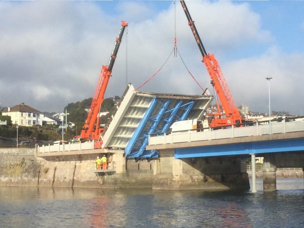 An attempted full opening of Shaldon Bridge Feb 17